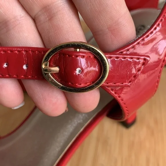 East 5th | Red Mariah Patent Leather Strappy Open Toe Heels NWT 9M - Picture 16 of 17